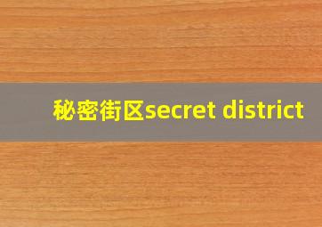 秘密街区secret district